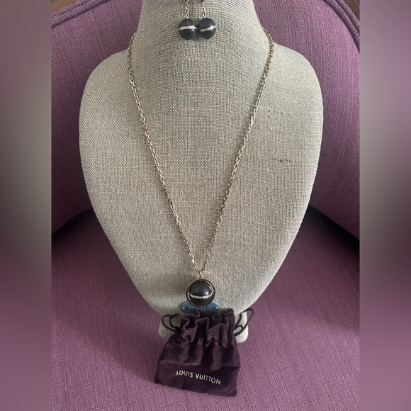 Louis Vuitton Jewelry - Authentic Vintage Louis Vuitton Pendant Necklace & earrings